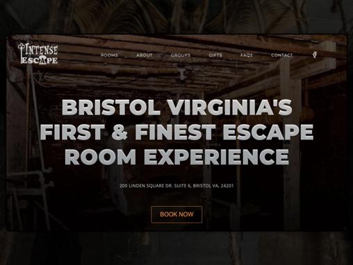 Screenshot of Intense Escape Website Design project