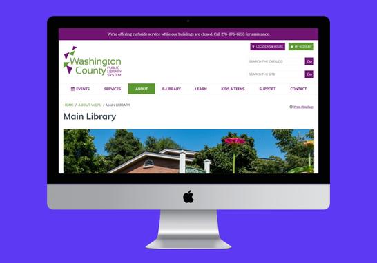 Screenshot of Washington County Public Libraries Website project