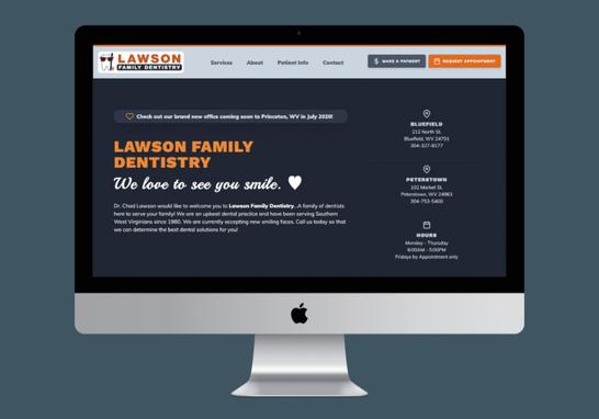 Screenshot of Lawson Family Dentistry Website Design project